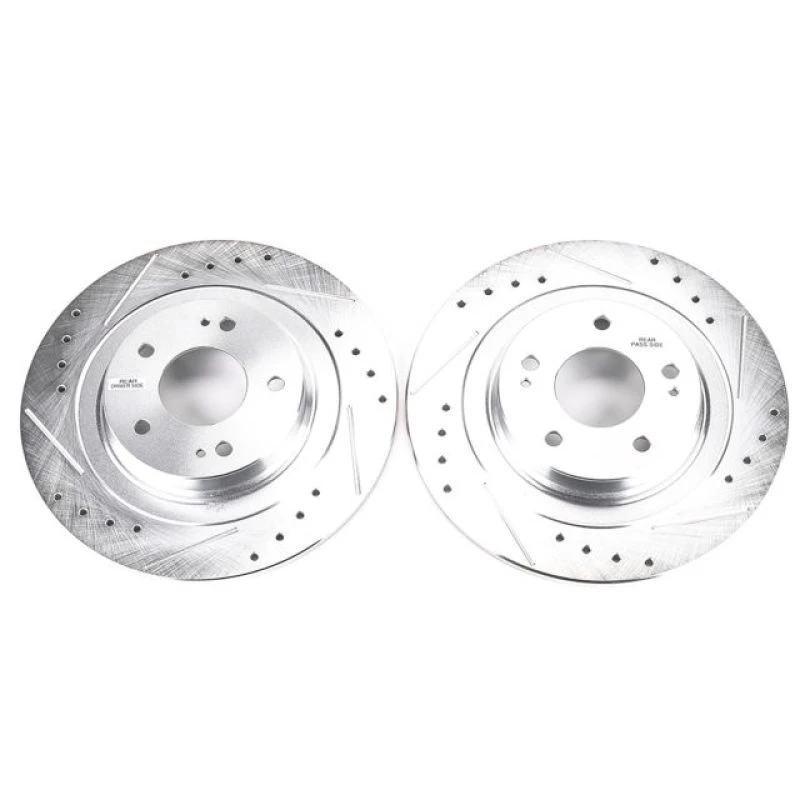 Power Stop Rear Evolution Drilled & Slotted Rotors - Pair for 2018 Mitsubishi Eclipse Cross