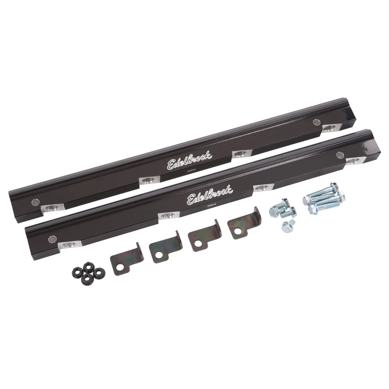 Edelbrock Fuel Rail Kit für Holden VN 75945, schwarz eloxiert, -6 AN