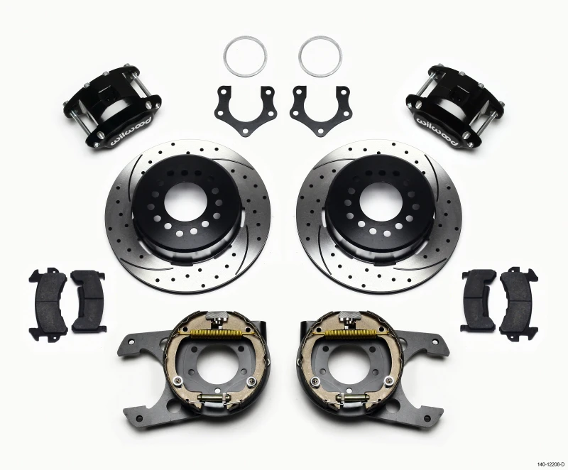 Wilwood D154 P/S Parkbremse-Kit gebohrt Mopar/Dana 2,50 Zoll Off mit Snap-Ring-Lager