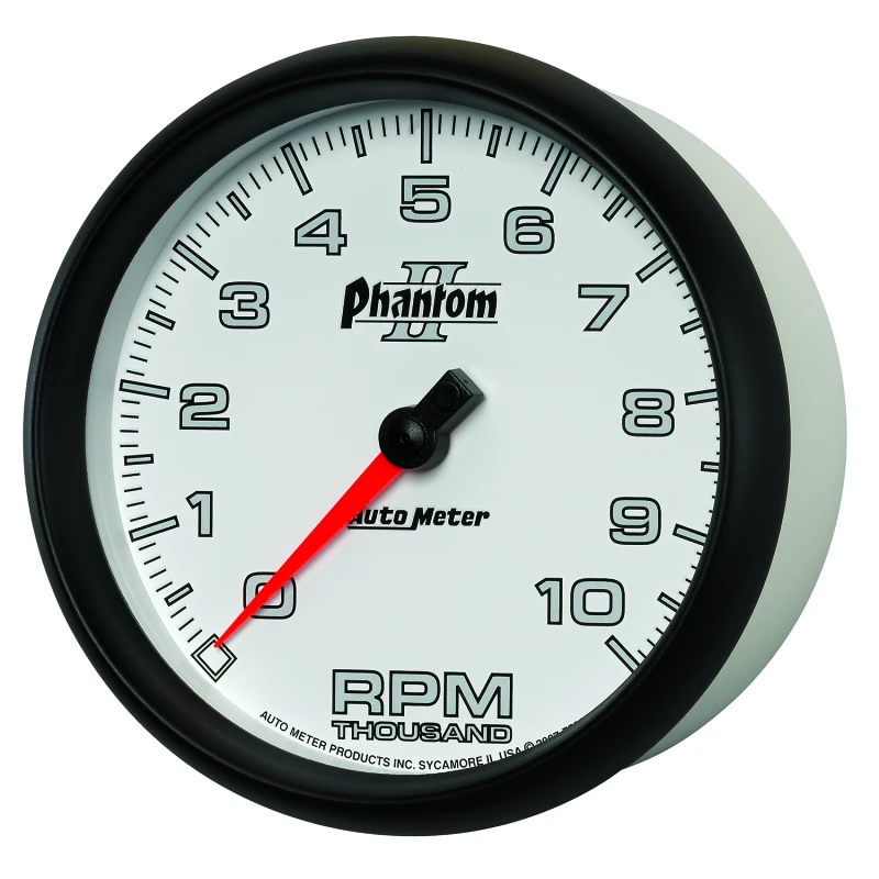 Autometer Phantom II 5in Electrical 10K RPM In-Dash Tachometer