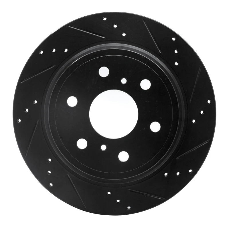 DFC 07-20 Cadillac Escalade ESV Rear Right Drilled & Slotted Black Brake Rotor