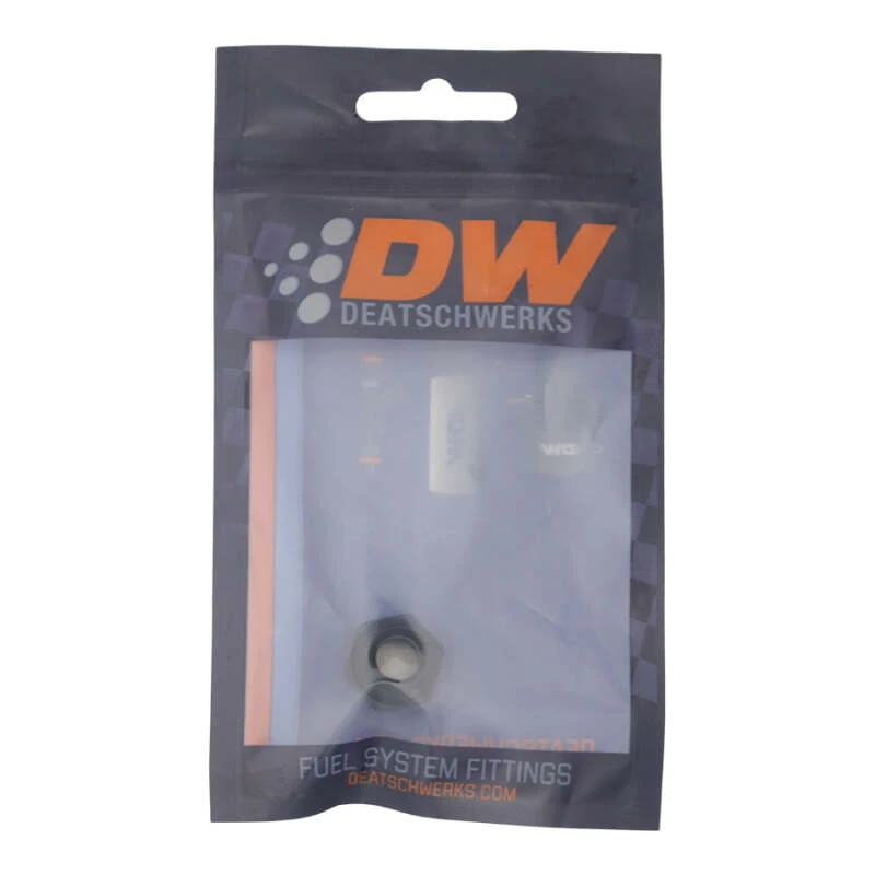 DeatschWerks 6AN ORB-Male-Stecker mit 1/8-Zoll-NPT-Messport - eloxiert matt schwarz
