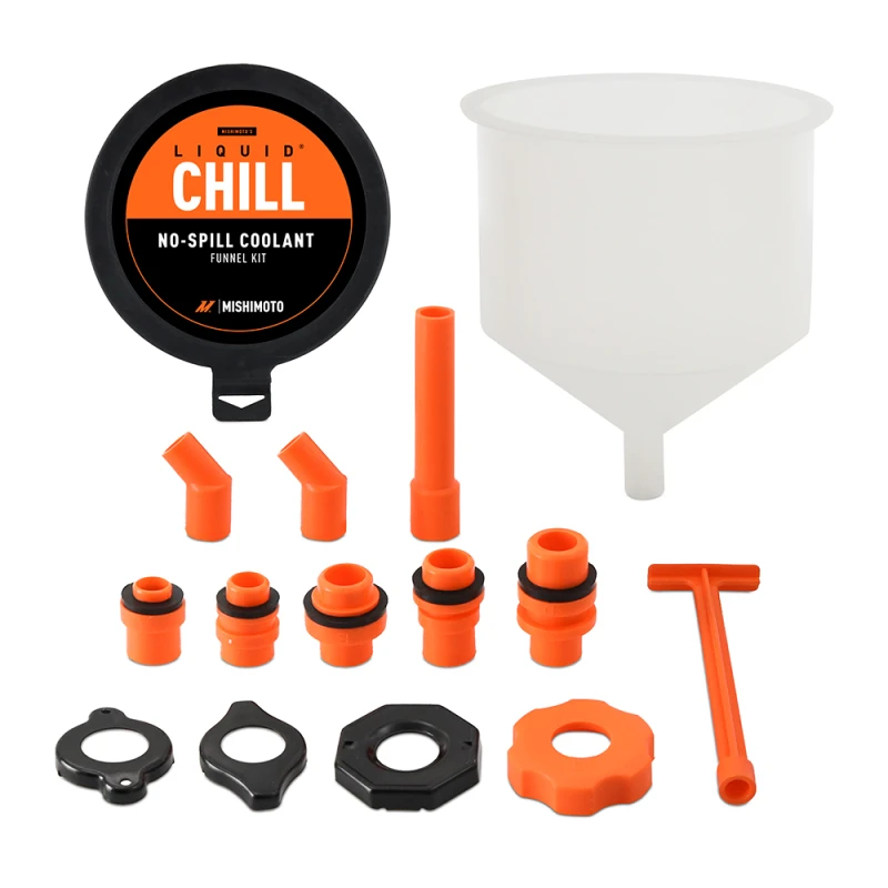 Mishimoto Kein-Spill Kühlmitteltrichter-Kit 15-teiliges Set