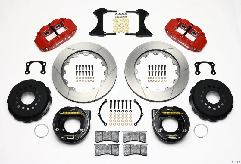 Wilwood Narrow Superlite 4R Hintere P-Bremse Kit 14,00 Zoll Rot Neu Big Ford 2,50 Zoll Offset