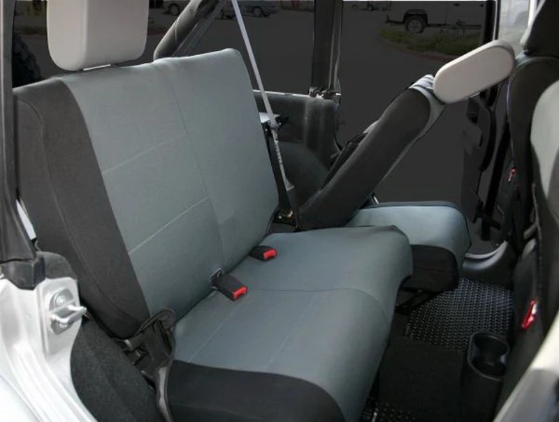 Rampage Custom Fit Polycanvas Sitzbezug für 2007–2018 Jeep Wrangler (JK) Unlimited – Schwarz/Grau