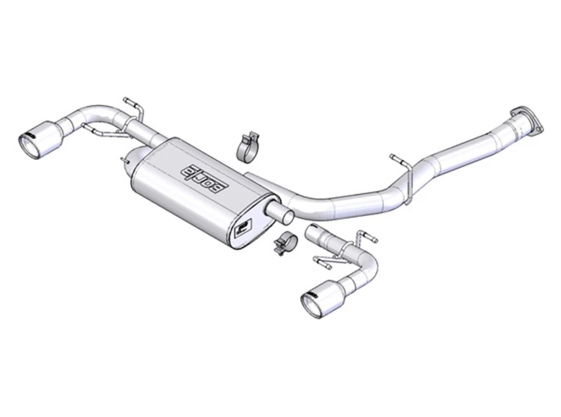 Borla 03-09 Mazda RX-8 1.3L Einzelner Runder Winkel-Schnitt Cat-Back Auspuff