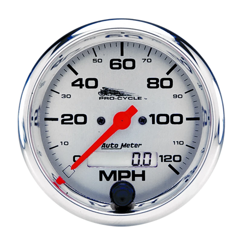 Autometer Pro-Cycle Gauge Speedo 3 3/4in 120 Mph Elec Silver
