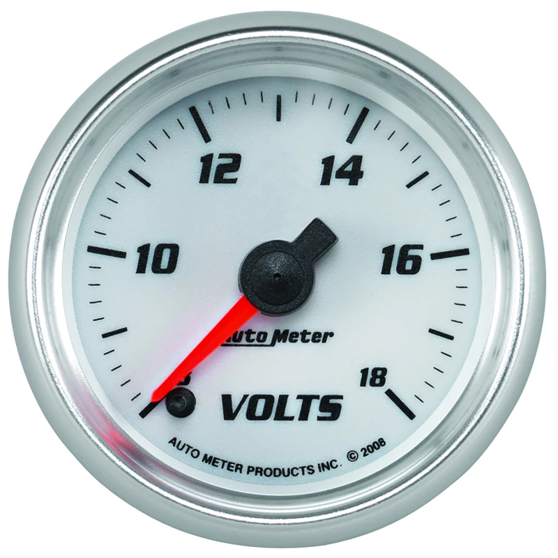 Autometer Pro-Cycle Gauge Voltmeter 2 1/16in 18V Digital Stepper Motor White