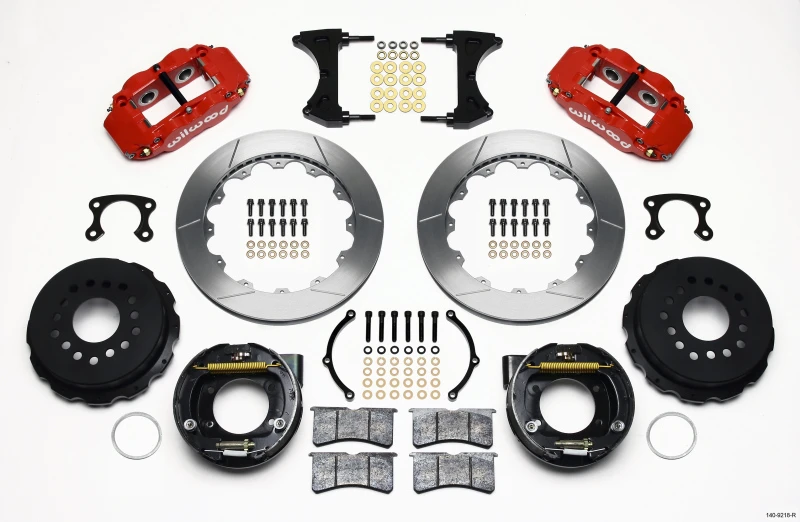 Wilwood Narrow Superlite 4R Rear P-Brk Kit 12.88in Red Big Ford New Style 2.36in Offset