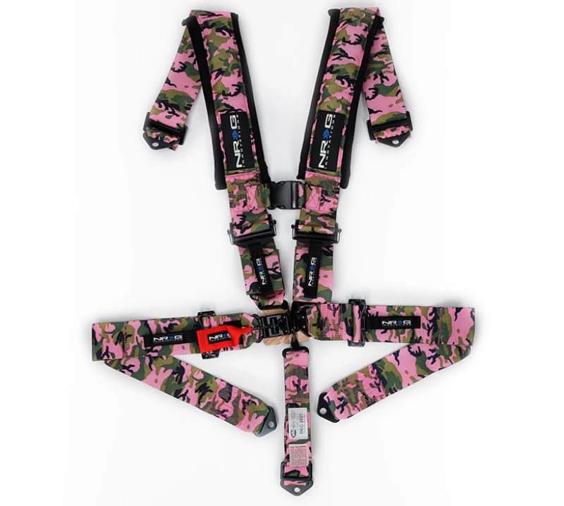 NRG SFI 16.1 5pt 3in. Sitzgurt-Set / Latch Link – Pink Camo