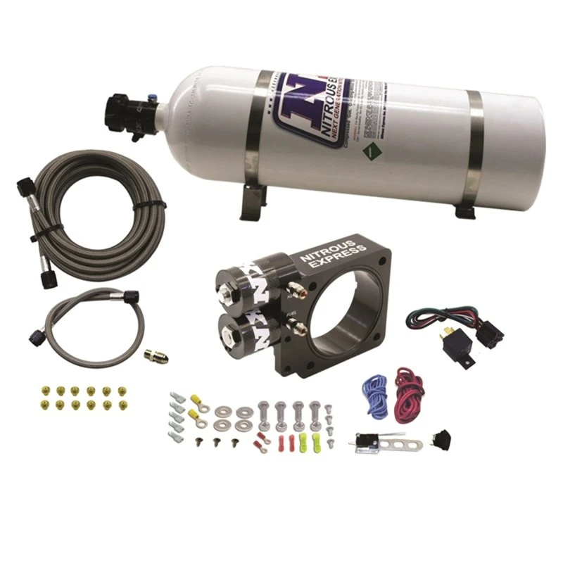 Nitrous Express 86-93 Ford Mustang GT 5.0L (Pushrod) Nitrous-Plattensystem mit 15lb-Flasche