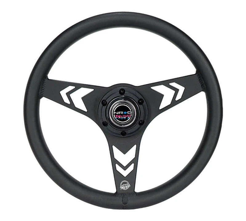 NRG Aluminum Steering Wheel 330mm - Arow Cutout - Ergonomic Grip - Anadized Black