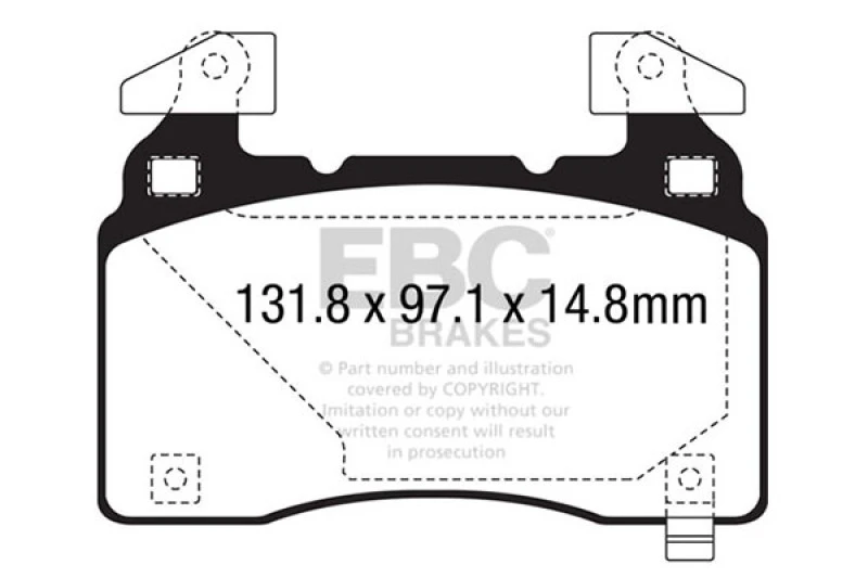 EBC 12+ Tesla Model S Electric Greenstuff Front Brake Pads