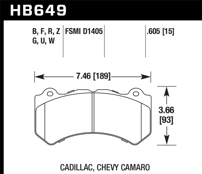 Hawk 14-18 Chevrolet Corvette ER-1 Bremse Pad Set (J56 Bremse Paket)