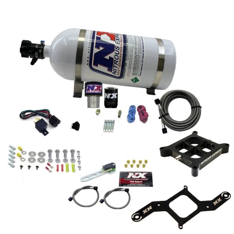 Nitrous Express Single Entry Crossbar RNC.178 4500 Flansch Nitrous Kit (250-650PS) mit 10lb Flasche