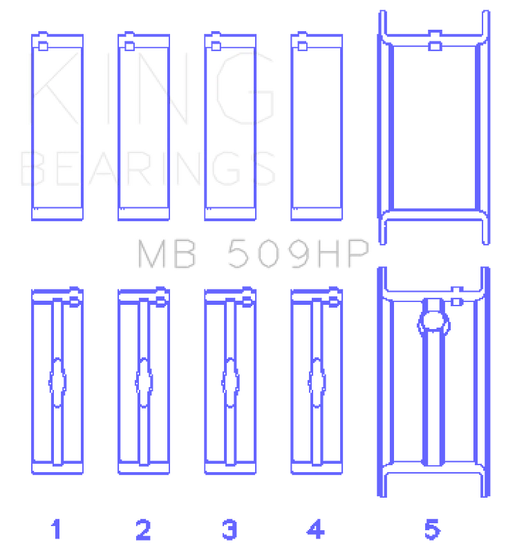 King Chevrolet 400 V8 Kurbelwellen-Hauptlager-Set (Set aus 5)