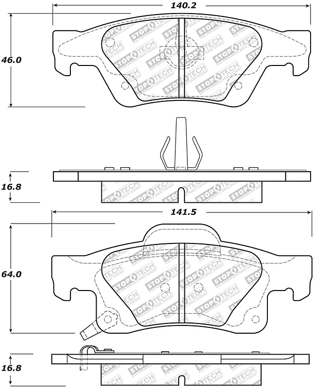 StopTech Street Select Brake Pads w/Hardware - Rear