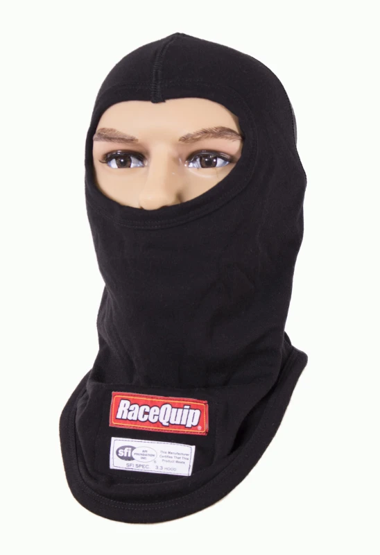 RaceQuip Schwarzes SFI 3.3 Fr Einzelschicht-Haube