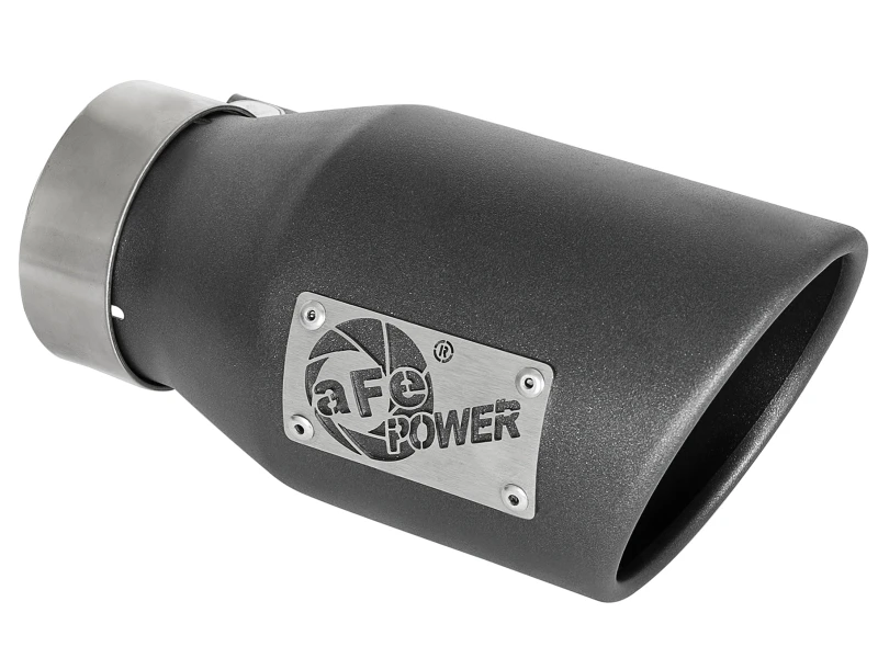 aFe MACH Force-Xp 3 Zoll 304 SS Metall-Schwarz Auspuff-Endstück 3 Zoll Einlass x 4-1/2 Zoll Auslass x 9 Zoll Länge Klemm-Rechts