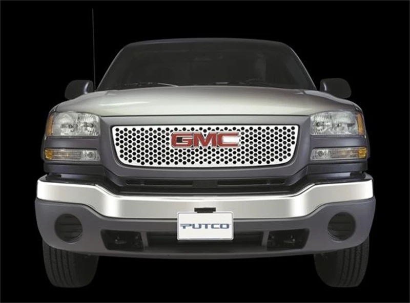 Putco 96-02 GMC Savana mit Logo-Ausschnitt Punch Edelstahlgrill