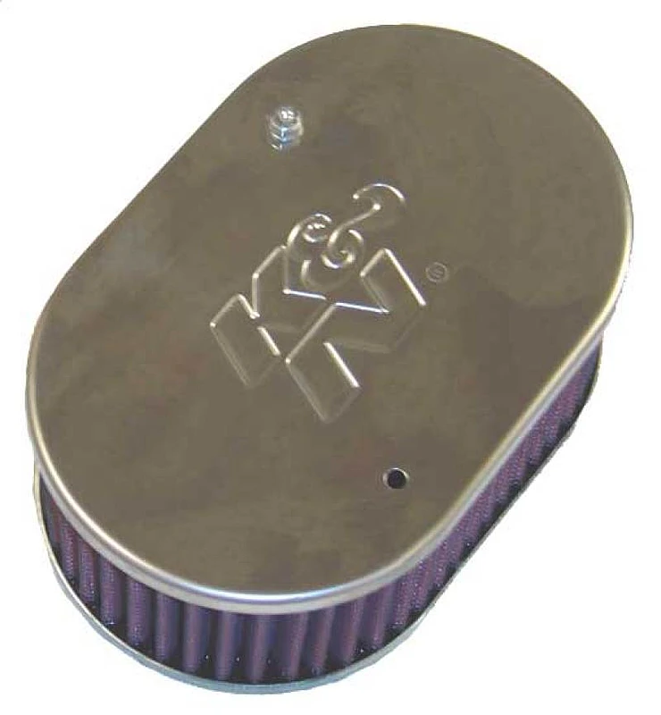 K&N Universaler Custom-Luftfilter - Ovaler Form 2 Zoll Halsflansch / 5,25 Zoll ID / 2,5 Zoll Höhe - Rot