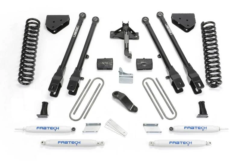 Fabtech 11-13 Ford F450/550 4WD 10 Lug 6 Zoll 4Link-System mit Spulen und Leistungsstoßdämpfern