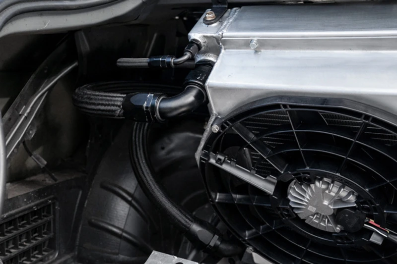 CSF Motorsport Radiator with Shroud - 14in SPAL Brushless Fans - Harnesses