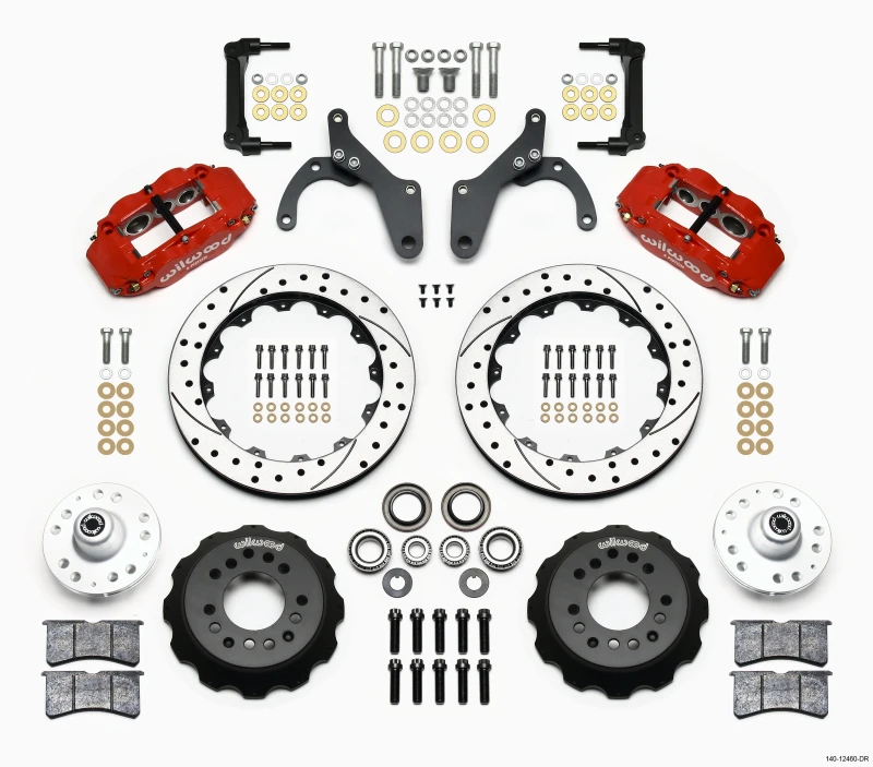 Wilwood Narrow Superlite 6R Vorderrad-Kit 12,88 Zoll Bohrung Rot 59-64 Chevy Impala / 63-64 Corvette