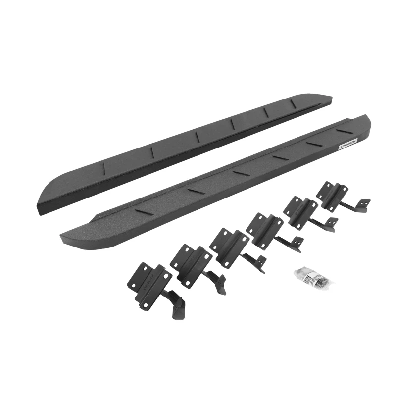 Go Rhino 17-22 Ford F-250/F-350 Reg Cab 2DR RB10 Slim Laufbrett-Kit (mit Halterungen) - Bedliner Ct