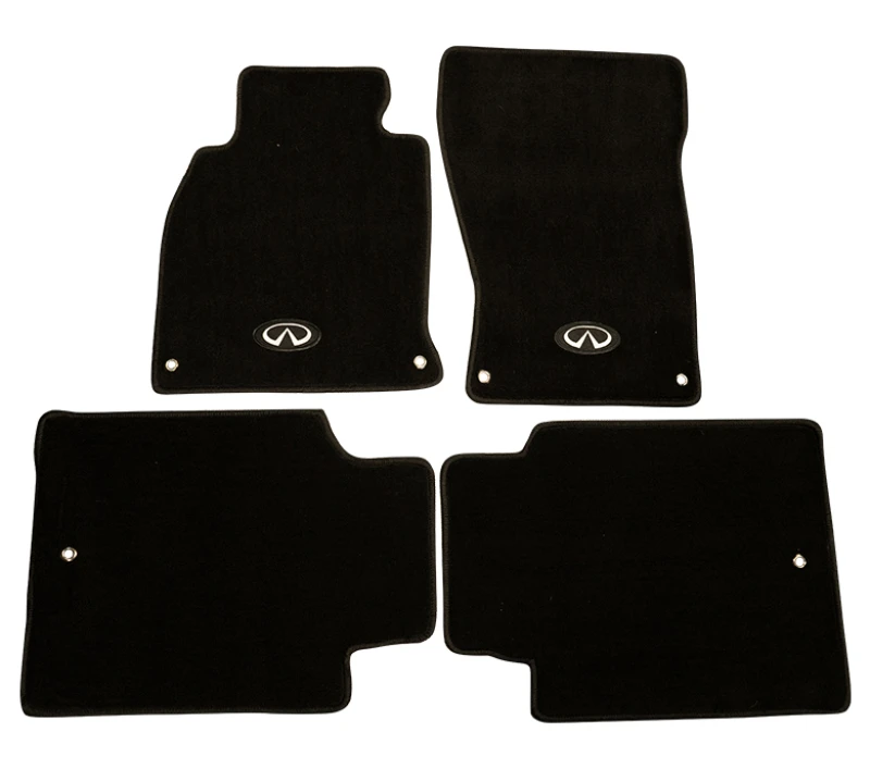 NRG Floor Mats for 13+ Infinity Q70 w/ Infiniti Emblem Logo (4 pieces)
