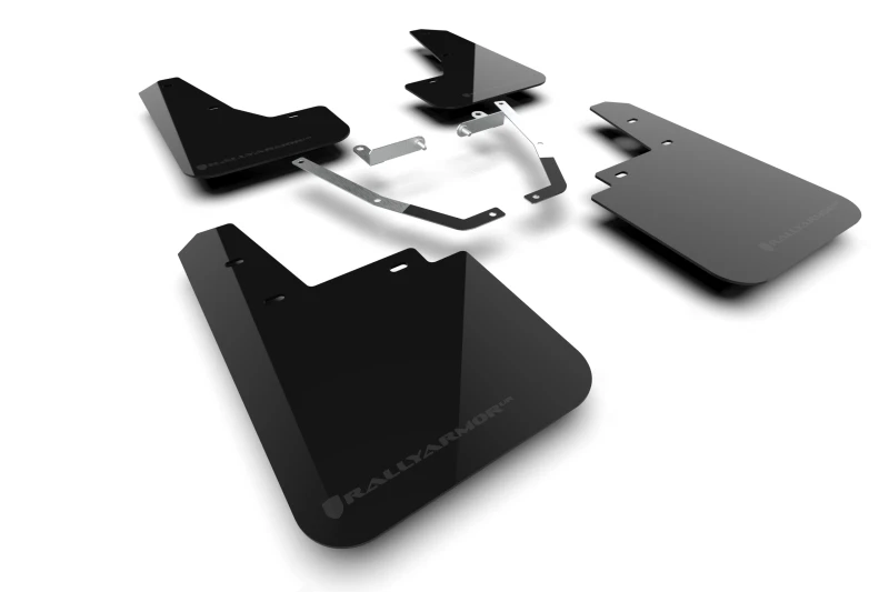 Rally Armor - 2024 für Subaru Crosstrek (Wilderness Only) Schwarzes UR-Spritzschutz mit grauem Logo - Kein Bohren erforderlich