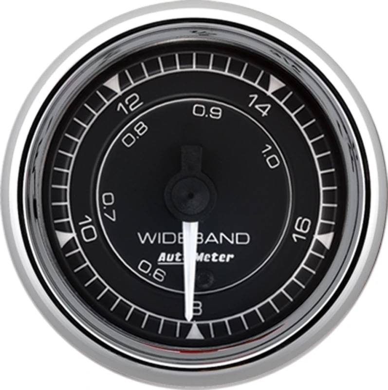 AutoMeter Chrono 2-1/16in 8:1-18:1 Stepper Motor Air/Fuel Ratio-Wideband Analog Gauge - Chrome