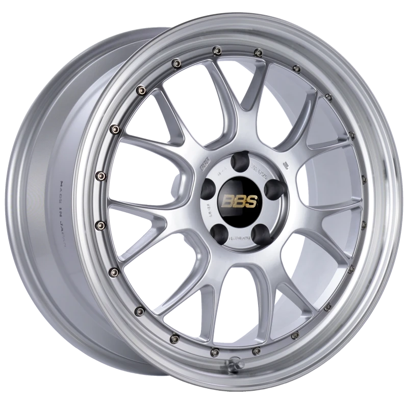 BBS LM-R 19x8.5 5x112 ET38 Diamond Silver Center Diamond Cut Lip Wheel -82mm PFS/Clip Required