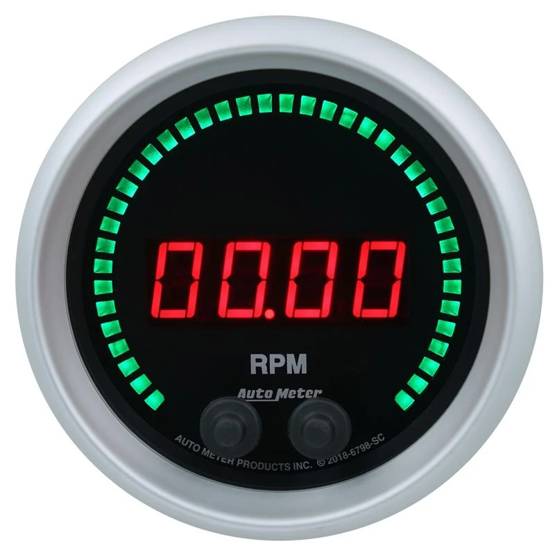 Autometer 85,7mm Schwarz 0-16K RPM Drehzahlmesser Sport-Comp Elite Digital