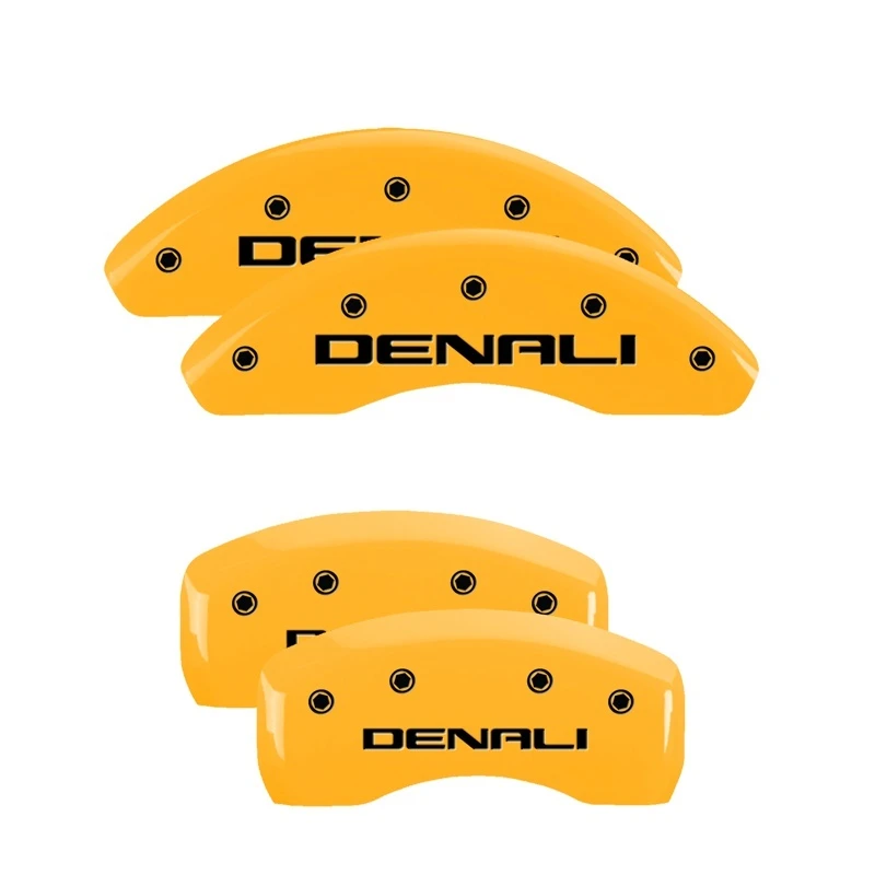 MGP 4 Bremse Caliper Abdeckungen Gravur Vorne & Hinten Denali Gelb Finish Schwarz ch