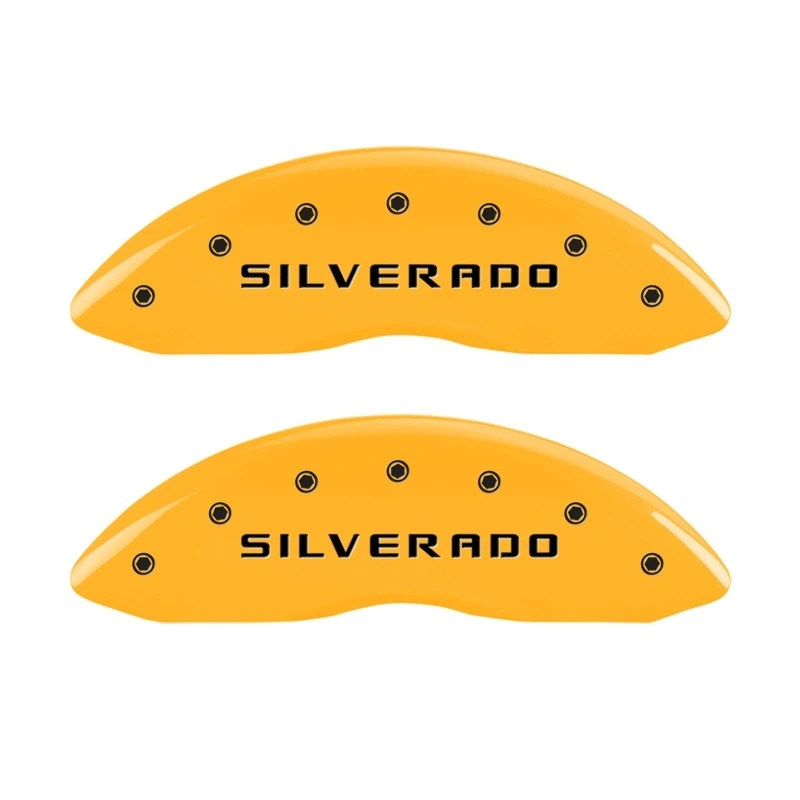 MGP Vorderseite 2 Bremssattel-Abdeckungen Gravur Vorderseite Silverado Gelb Finish schwarz ch
