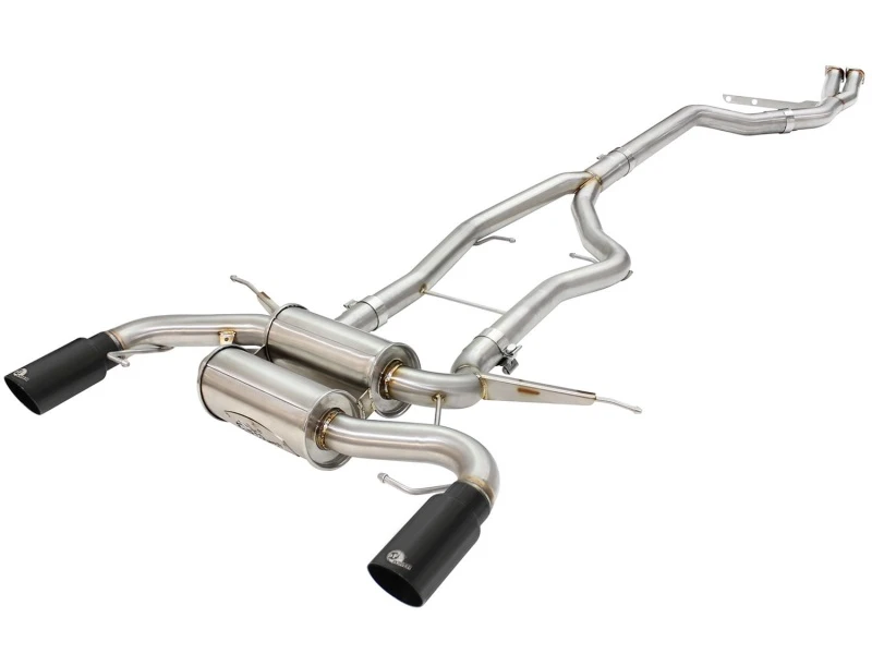 aFe MACHForce XP SS-304 Schwarze Spitze 3,0in-2,5in Dia Kat-Schalldämpfer 11-13 BMW 335i (E90/E92) 3,0L
