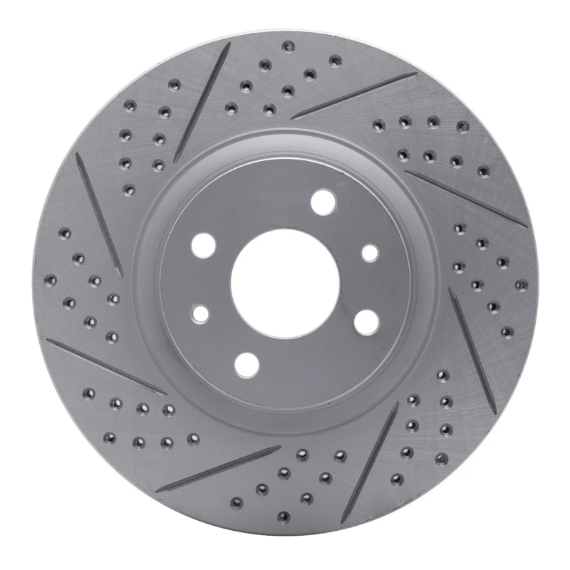 DFC 12-19 Fiat 500E Front Left Drilled & Slotted Geoperformance Rotor
