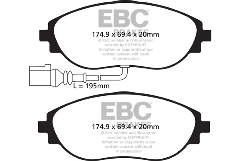 EBC Racing 2014+ Audi S3 2.0L Turbo RP-X Front Brake Pads