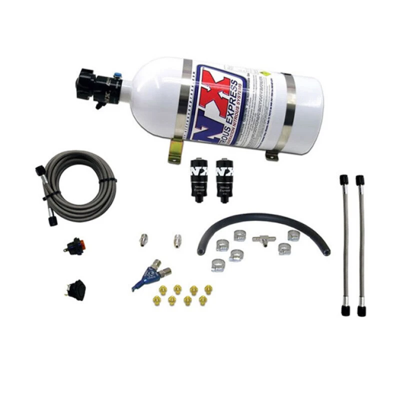 Nitrous Express Hitman EFI Single Nozzle Piranha Nitrous Kit (35-75HP) w/10lb Bottle