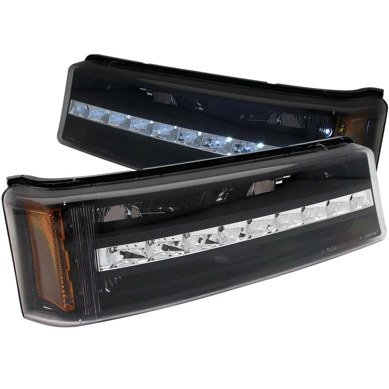 ANZO 2003-2006 Chevrolet Silverado 1500 LED-Parkleuchten Schwarz mit Bernstein-Reflektor