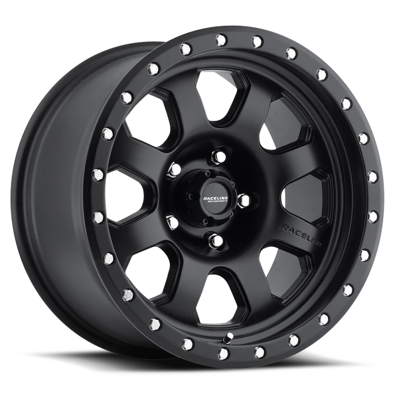 Raceline 929B Avenger 17x9in / 8x165.1 BP / -12mm Offset / 130.81mm Bore - Satin Black Wheel