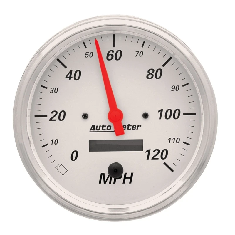 AutoMeter-Geschwindigkeitsmesser 5 Zoll 120 MPH Elektr. Prog. mit LCD-Odometer Arctic White