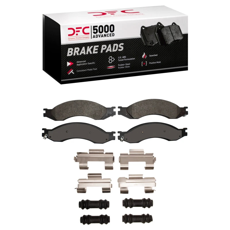 DFC 03-10 Chevrolet C5500 Kodiak Rear/Front 5000 Advanced Semi Metallic Brake Pads and Hardware Kit