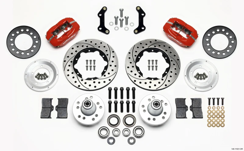 Wilwood Forged Dynalite Vorderes Kit 11,00 Zoll Bohrungen Rot 70-72 CDP B & E Body-Scheibe