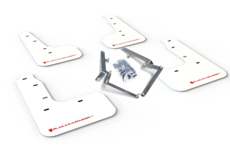 Rally Armor 17-21 Honda Civic Sport/Sport Touring Weiß UR Schmutzfänger mit rotem Logo