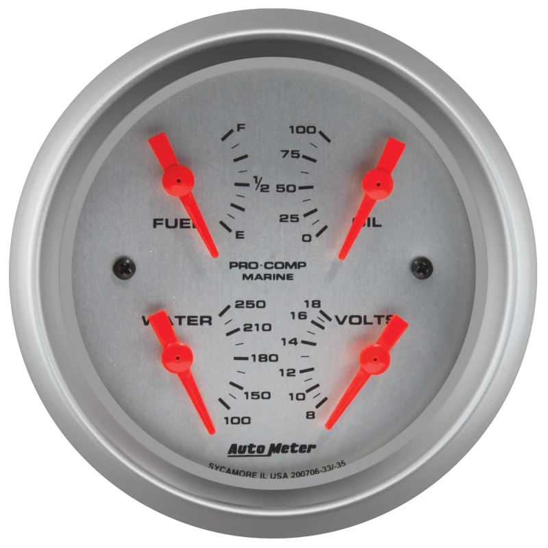 Autometer Marine Silver 3-3/8in Gauge