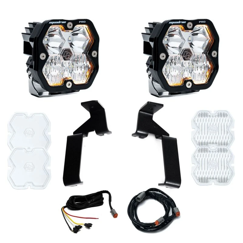 Baja Designs 21-25 Ford Raptor Squadron Pro 2.0 A-Pillar Kit (Driving/Combo) - Clear