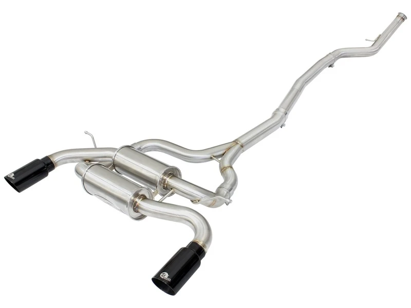 aFe MACHForce XP SS-304 schwarze Spitze 2,5 Zoll Durchmesser Kat-Schalldämpfer 12-14 BMW 335i (F30) 3,0L (t)
