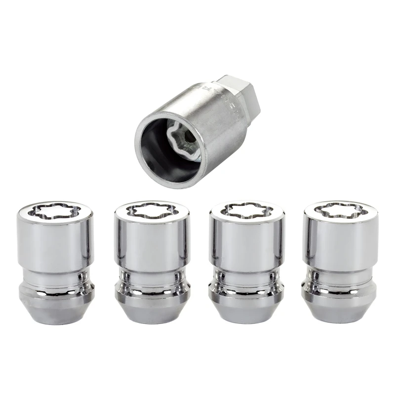 McGard Radverschluss-Muttersatz - 4 Stück (Kegel-Sitz) M12X1,25 / 19mm & 21mm Dual Hex / 1,28 Zoll L - Chrom